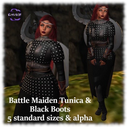 Battle Maiden in 5 standard sizes