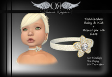 *.:OR:.* Flower Necklace-White Glitter