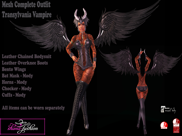 Mesh Complete Outfit TRANSYLVANIA VAMPIRE Demo