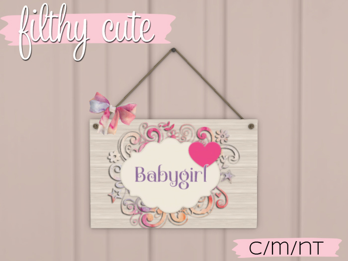 Filthy Cute - Babygirl Rectangle Sign (Add Me)