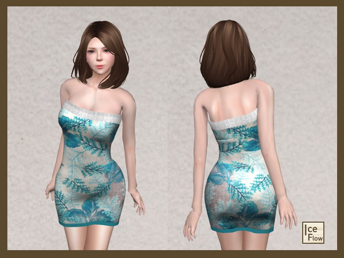 *Ice Flow* AF54 Mesh Blue Dress