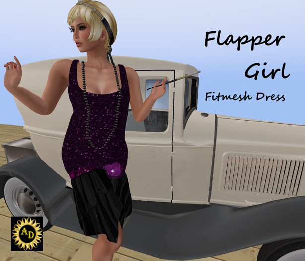 Purple Sequin Flapper Dress
