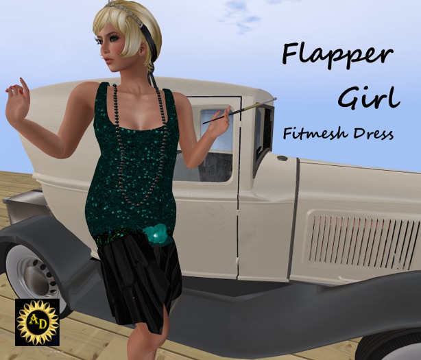 Green Sequin Flapper Dress
