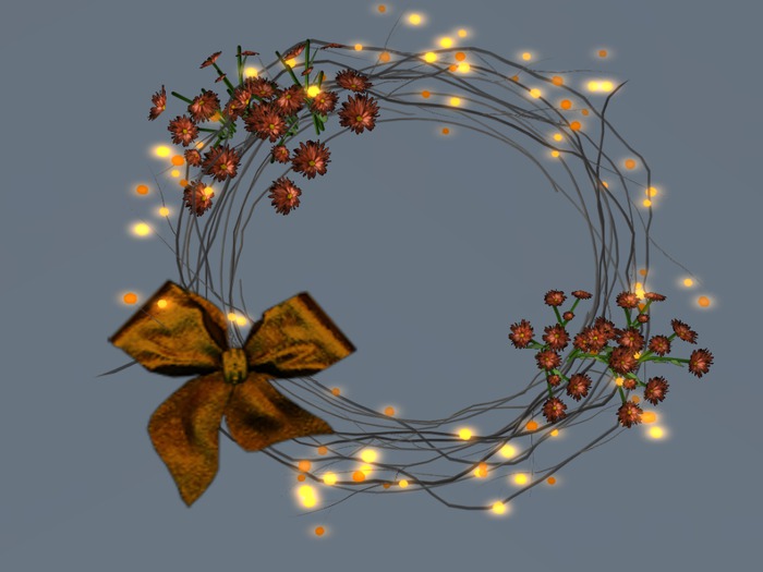 Lighted Autumn Floral Wreath
