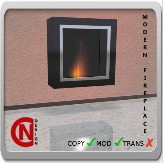 *NC* Modern Fireplace Black kw