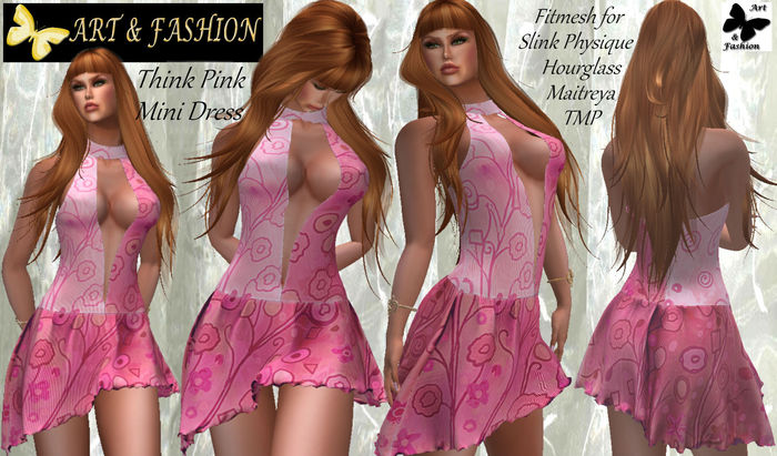 ART & FASHION - THINK PINK MINI DRESS