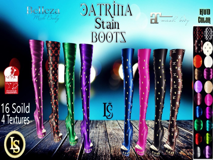 .~LS~CATRINA SATIN BOOTS / HUD