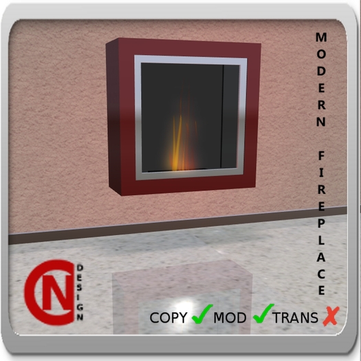 *NC* Modern Fireplace Red kw
