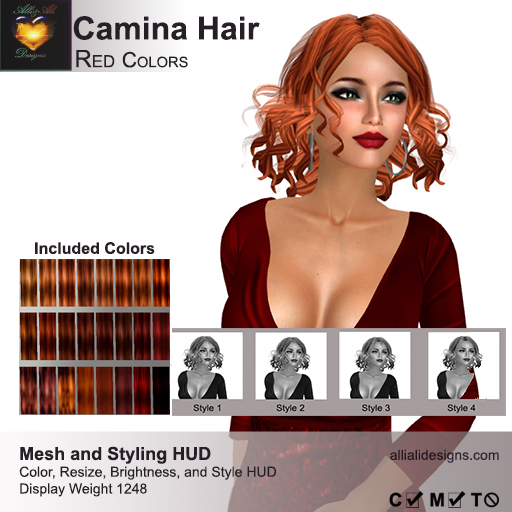 A&A Camina Hair Red Colors, boxed