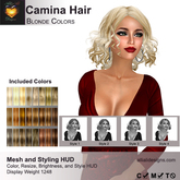  A&A Camina Hair Blonde Colors, curly mid length multistyle, low display weight
