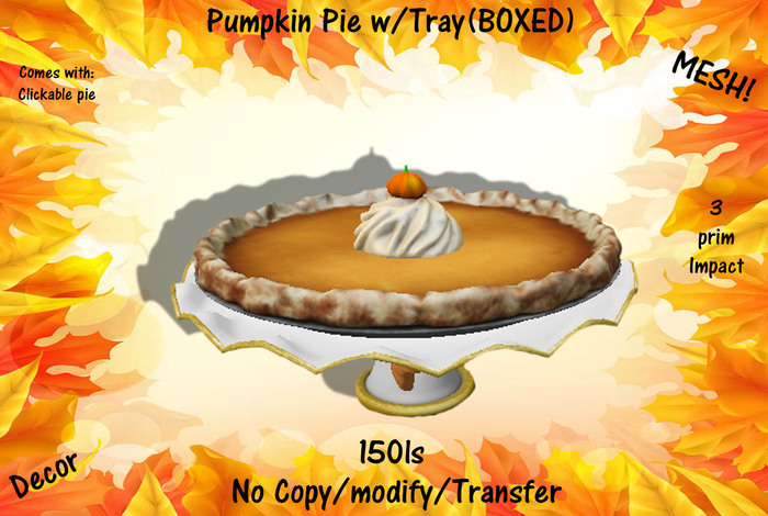 Pumpkin Pie w/Tray(BOXED)