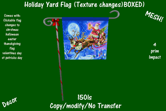 Holiday Yard Flag (Texture changes)BOXED)