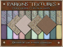 Parkins Textures - Dreamer Set - 24x Full Perm Seamless 1024x1024 - Fabric, Textile, Gown, Cloth, Paisley, Boho, Pastel
