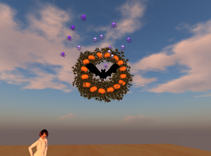 Hallowen Wreath  Pumpkins and Bat
