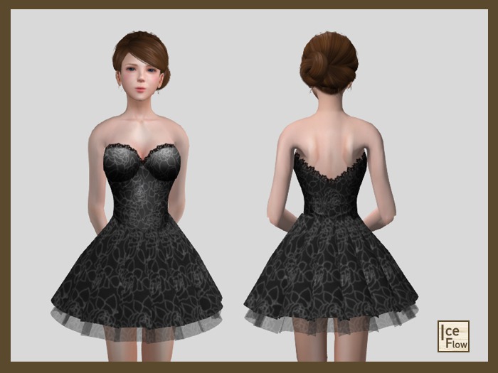 *Ice Flow* AF#14 Black Dress