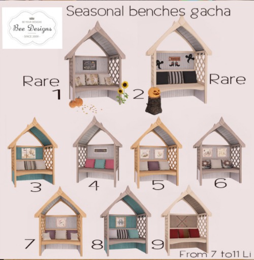 Bee designs Seasonal benches Gacha 7