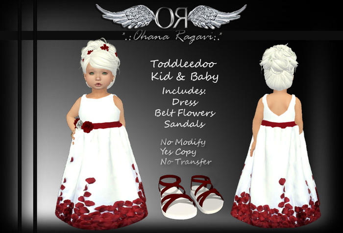 *.:OR:.* ToddleeDoo -Red Flowers Dress (Baby & Kid)