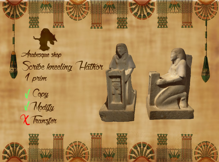 *~^~Arabesque Shop~^~* Scribe Kneeling Hathor