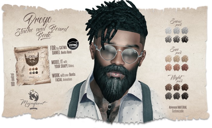 [MF] Daniel Bento Drogo Stache & Beard - Snow