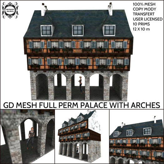 GD MESH FULL PERM PALACE WITH ARCHES