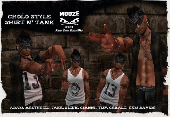 Second Life Marketplace - DEMO [[MOOZE]] CHOLO STYLE shirt n' tank