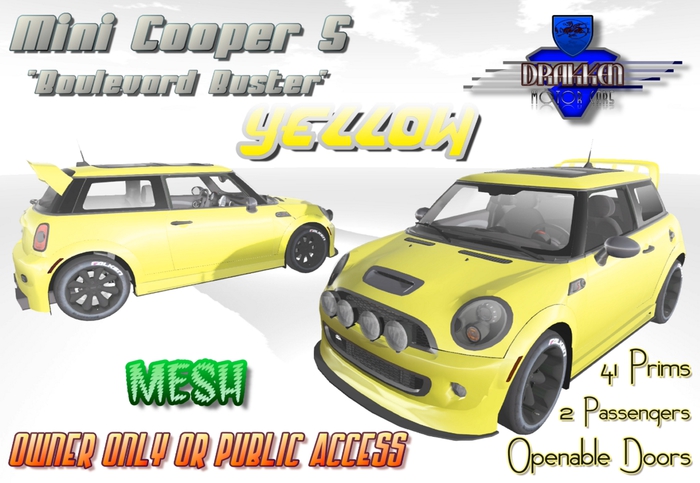 Mini Coop S "Boulevard Buster" Yellow - OWNER ONLY OR PUBLIC ACCESS