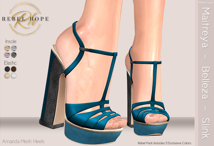 !Rebel Hope - Amanda Mesh Heels Mermaid