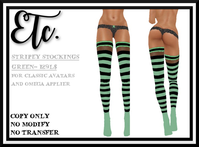 Etc. Stripey Stockings Green