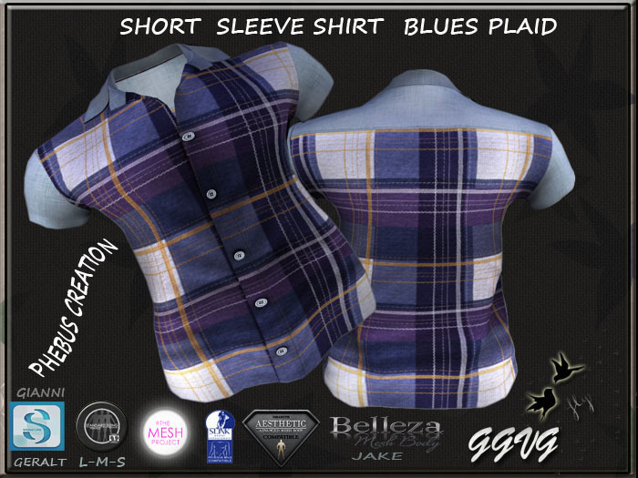 SHIRT PHEBUS-SHORT SLEEVE-BLUES PLAIDS