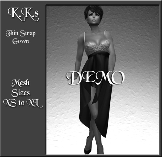 KK's Mesh Thin Strap Sparkle gown - DEMO