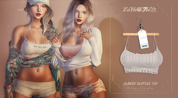 Tee*fy Aubree  Ruffles Top - WhiteStripes