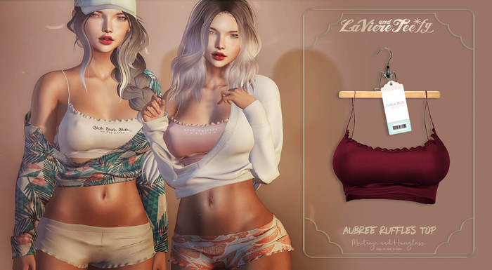 Tee*fy Aubree  Ruffles Top - Wine