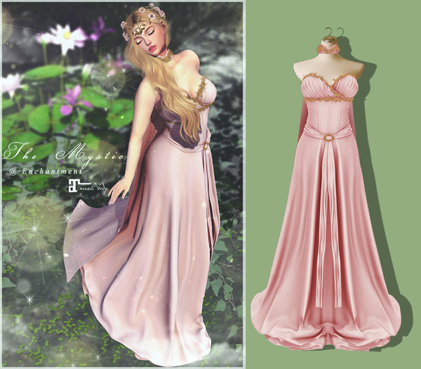 *The Mystic* WoodFairy Long Dress (Pink) - Maitreya