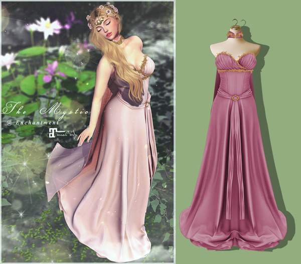 *The Mystic* WoodFairy Long Dress (Cherry) - Maitreya