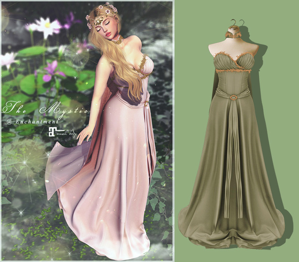 *The Mystic* WoodFairy Long Dress (Khaki) - Maitreya