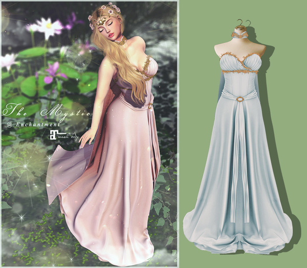 *The Mystic* WoodFairy Long Dress (Sky) - Maitreya