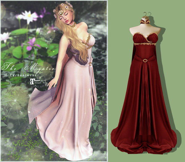 *The Mystic* WoodFairy Long Dress (Red) - Maitreya