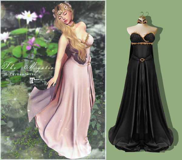 *The Mystic* WoodFairy Long Dress (Black) - Maitreya