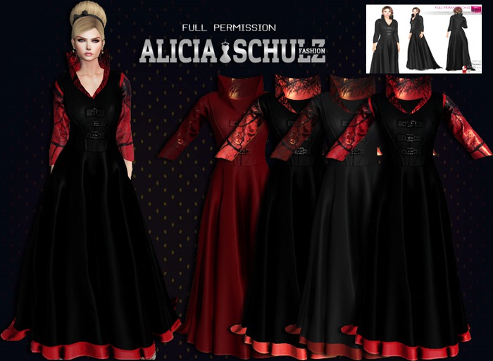 [Alicia Schulz] Texture for MI961430 Meli Standing Collar RED