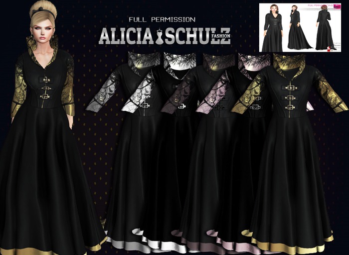 [Alicia Schulz] Texture for MI961430 Meli Standing Collar Black