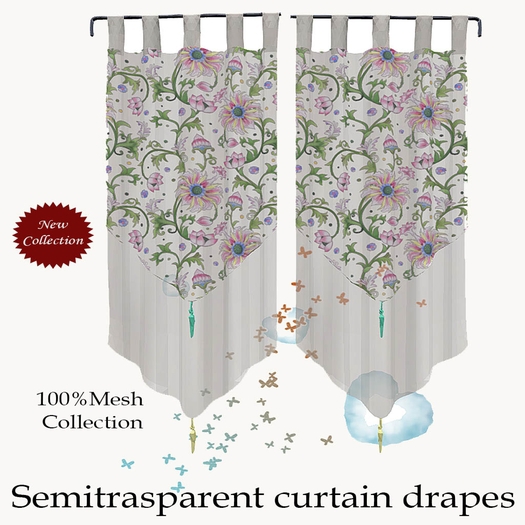  Mesh Semirtaparent curtain/drapes very fine flowers