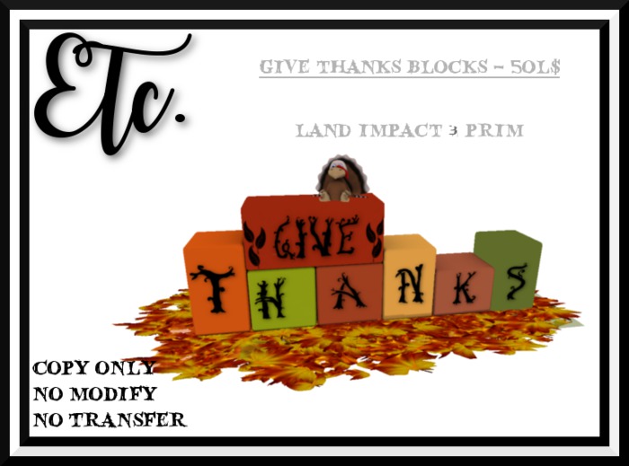 Etc. Give Thanks Blocks