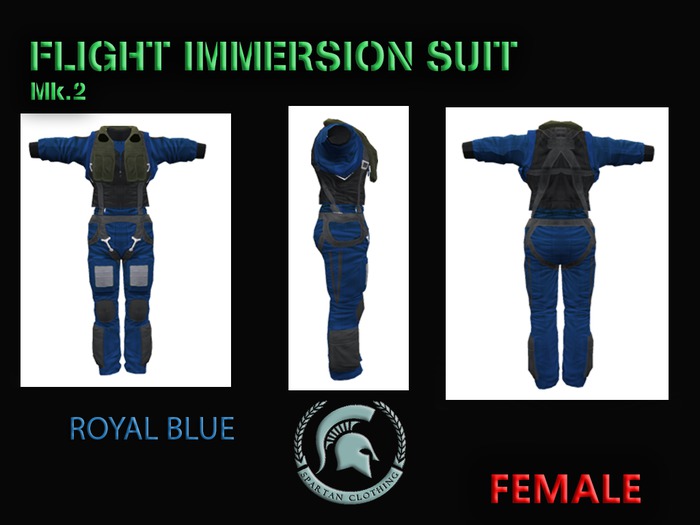Female - Flight Immersion Suit - ROYAL BLUE - Mk.2