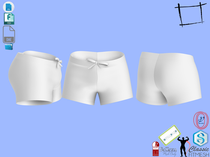 Dae Obj FBX Men's Shorts Signature Gianni, Belleza Jack, Gamit, Adin Bento Version, Slink, Onupup