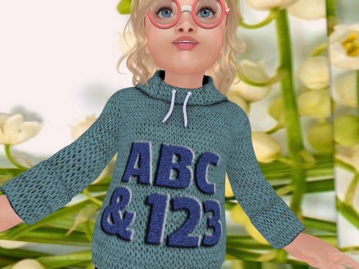 Smart Kidds-123 Blue Ribbed Sweater -Zooby AV Only(Box)