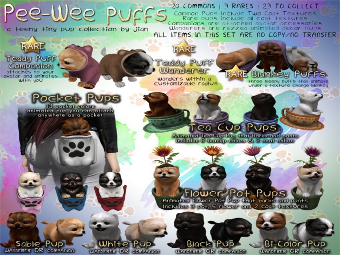 JIAN PeeWee Puffs :: Tea Cup Black BOX