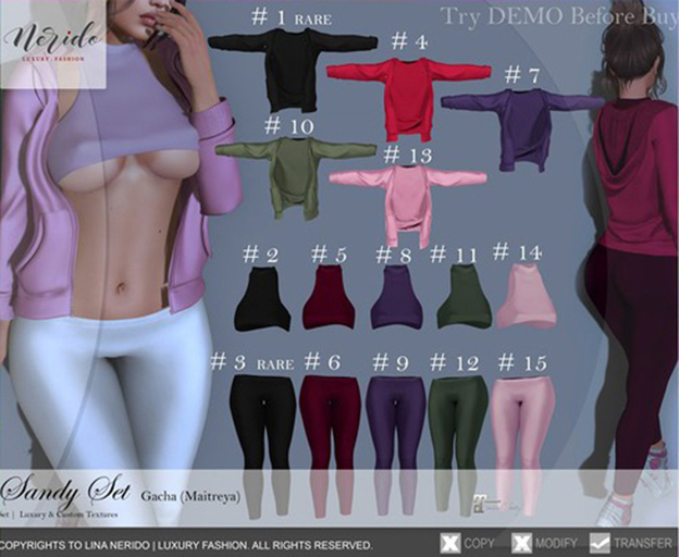 #6~Nerido~ Sandy Leggings (Maitreya)-Maroon
