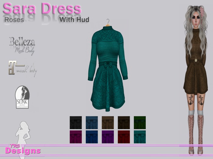 Sara Dress With Hud Roses