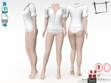 Dae Obj FBX Flaring Collar Rolled Sleeve Over Pants Maitreya, Slink