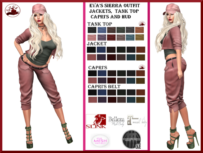 SALE: Eva's Temptation Sierra Outfit, Jacket, Tank & Capri Pants
